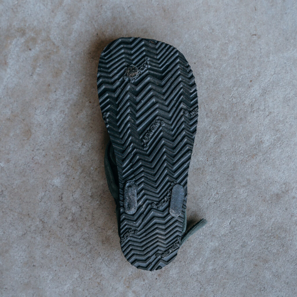 Vibram sole of Toetem barefoot hiking sandals