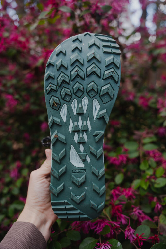 Lugs on the Altra Lone Peak minimalist trail runners