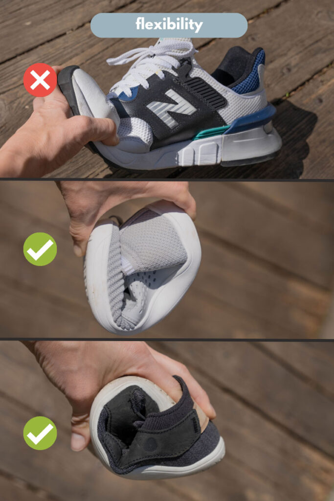 Barefoot shoes vs Conventional shoes flexibility comparison