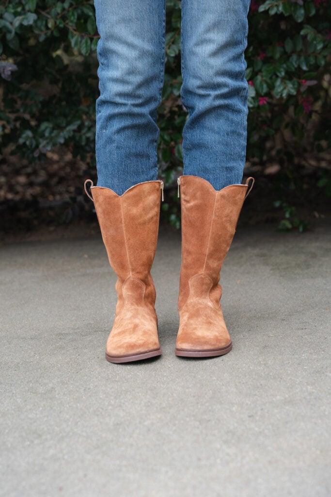 Groundies Tucson Barefoot Cowboy Boots in brown suede