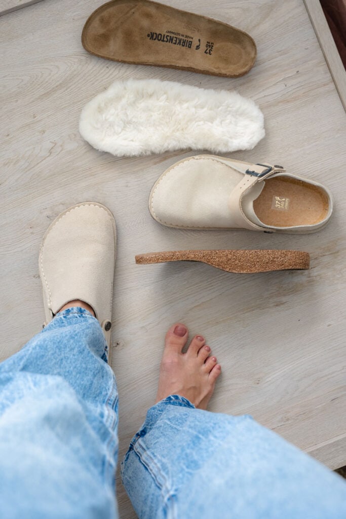 Birkenstock Lutry clogs with cork insoles removed