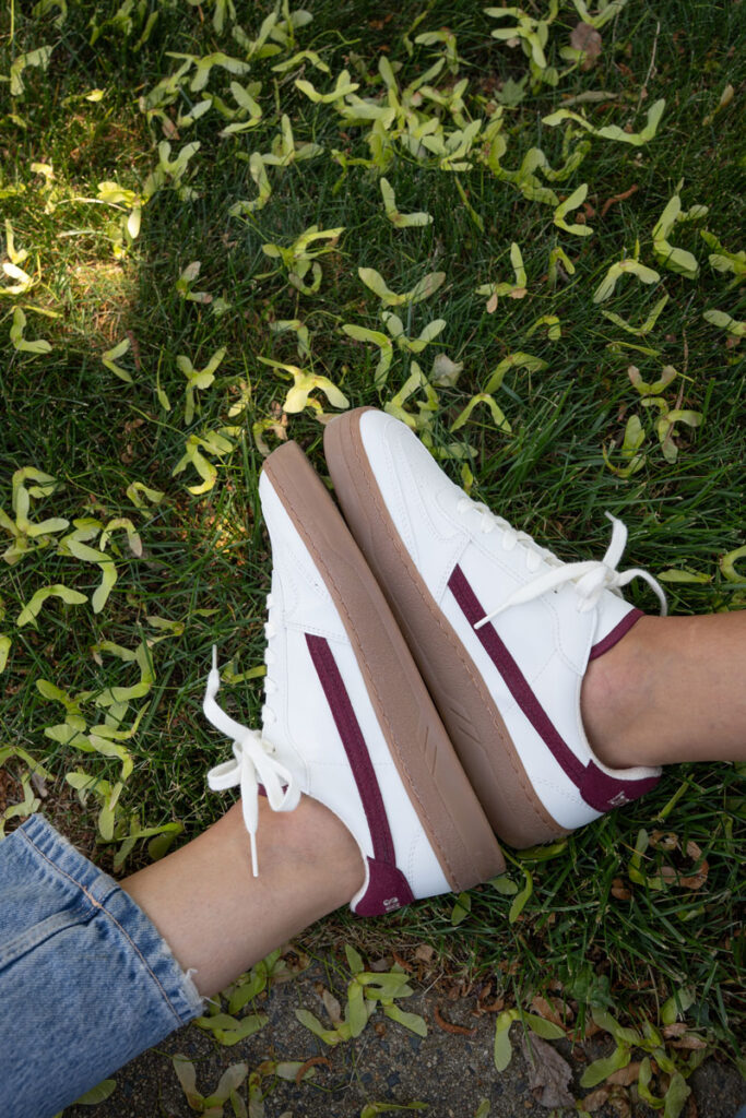 Brambas Calabria are retro vegan leather barefoot sneakers