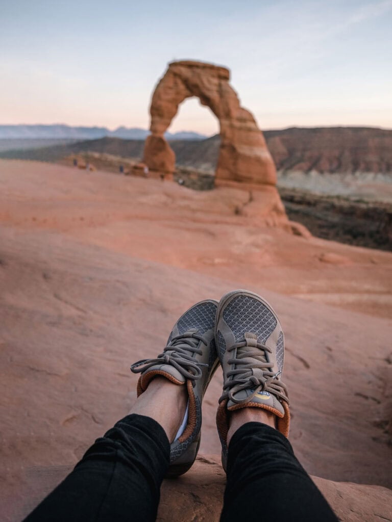 Hiking in minimalist Lems Shoes