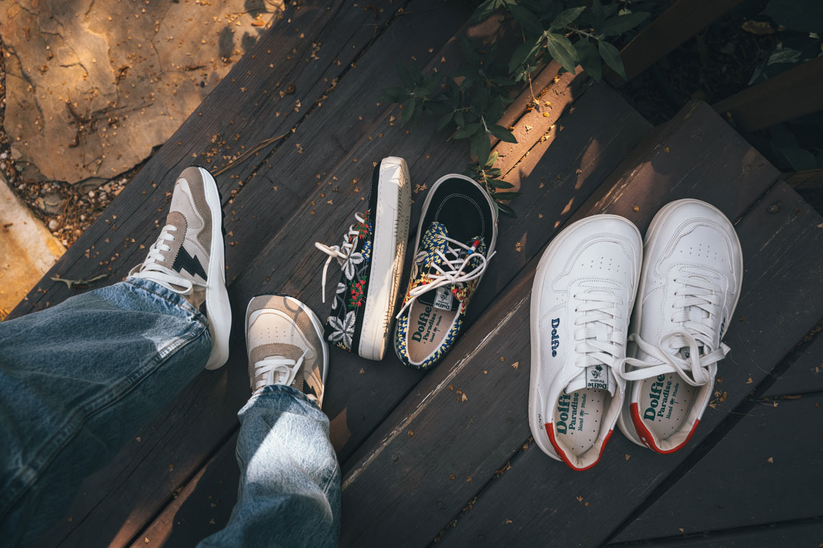 Three barefoot shoes from Dolfie Paradise's new barefoot line