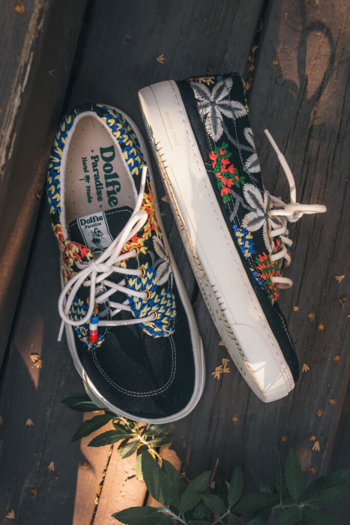 Dolfie Paradise new barefoot shoe line, skater shoes with a wide toe box and embroidered uppers
