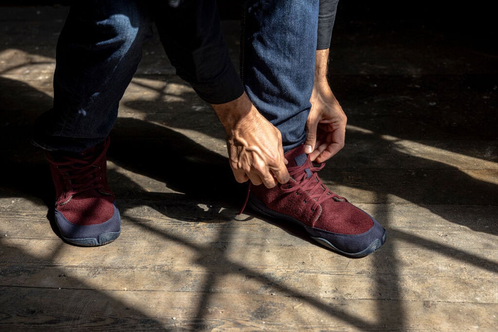 Douro are wool winter barefoot shoes by Wildling