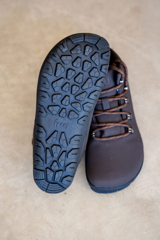 Sole of the Freet Mudee leather barefoot hiking boot