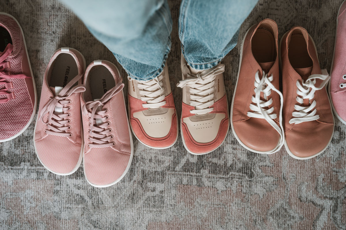 Cute pink barefoot sneakers