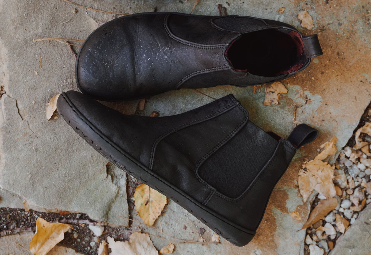 Mukishoes Chelsea Cork Boots | Sustainable Vegan barefoot chelsea boots