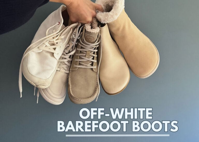 Cream, white and off-white barefoot boots