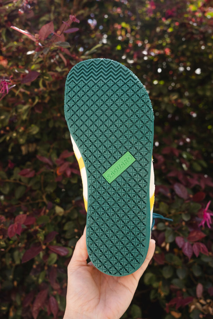 Foot-shaped sole of the Saguaro Shoes Dash sneakers