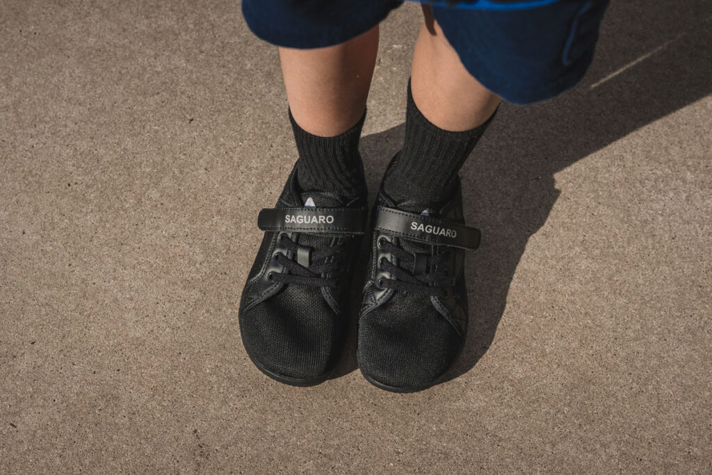 Affordable barefoot school shoes for kids by Saguaro Shoes