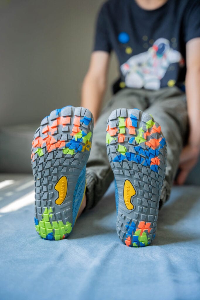 Saguaro Shoes are affordable barefoot shoes for kids with grippy soles