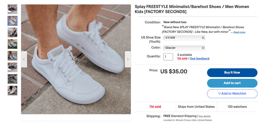 Splay eBay Discounted Barefoot Shoes