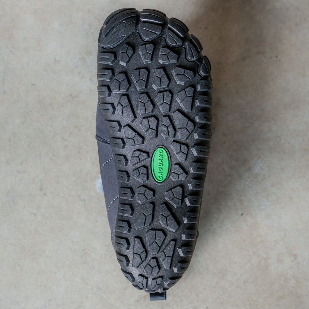 Sole on barefoot winter boots by Saguaro Shoes