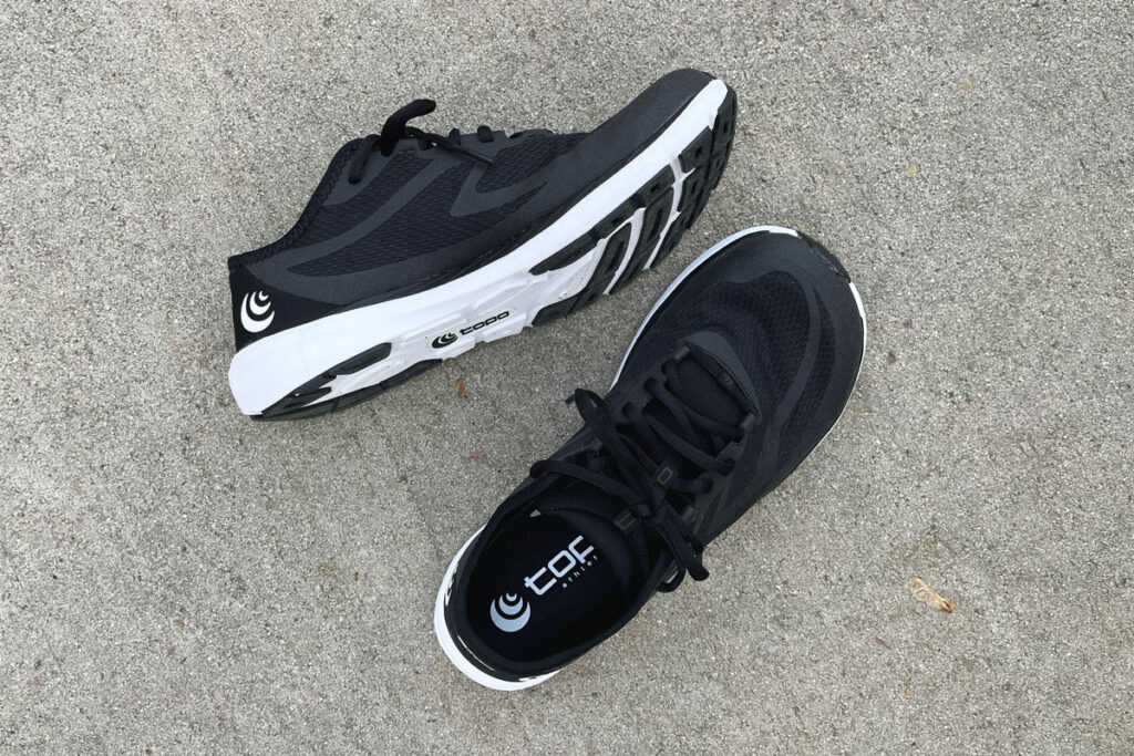 Topo Athletic running shoes with a wide toe box