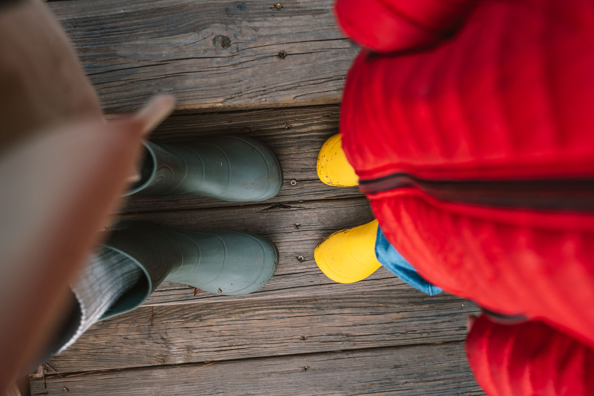 Wildling Ranidae barefoot rubber rain boots for adults and children