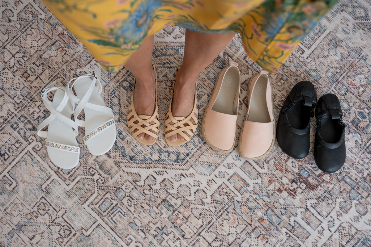 Mix of cute barefoot dress shoes for women