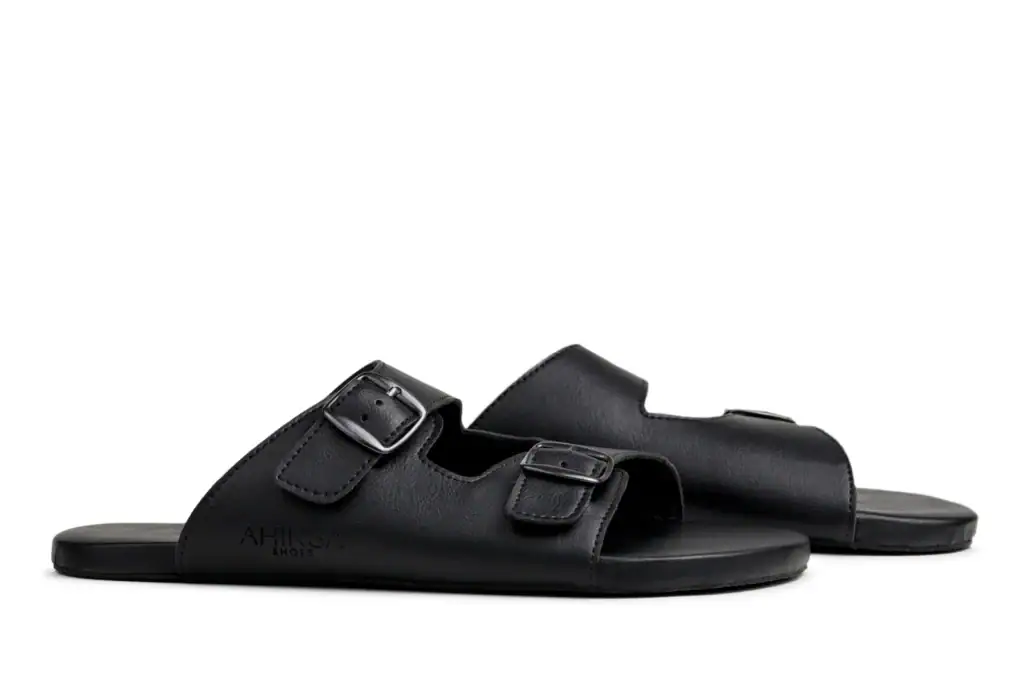 Ahinsa slide sandals, barefoot sandals like Birkenstocks